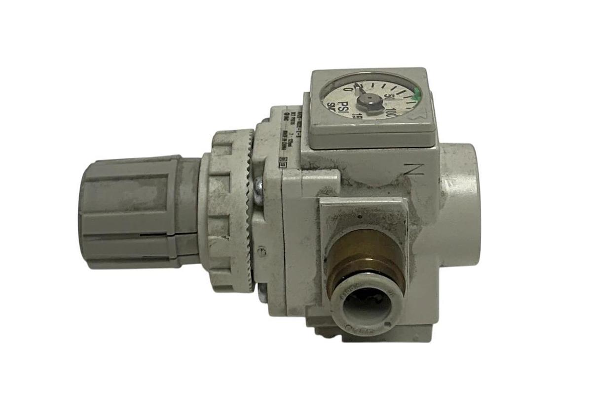 Used SMC AR20-N02E-Z-B / AR20N02EZB PNEUMATIC PRESSURE REGULATOR 0-150PSI USNP