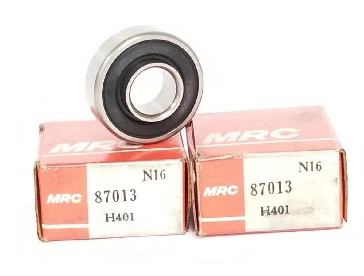 Used LOT OF 2 NIB MRC 87013 BEARINGS 13MM BORE 32MM OD 12.7 WIDTH SINGLE SEAL