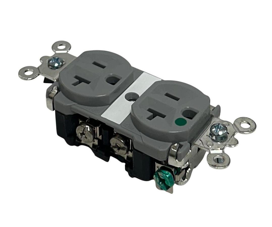 Used 2 PASS & SEYMOUR LEGRAND 8300-GRY / 8300GRY DUPLEX RECEPTACLES 20A 125V NSMP