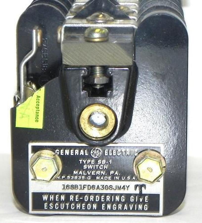 Used GENERAL ELECTRIC 16SB1FD6A30SJM4Y TYPE SB-1 SWITCH