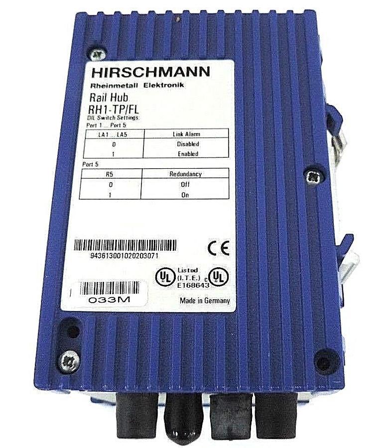Used HIRSCHMANN RH1-TP/FL ETHERNET TWISTED PAIR INDUSTRIAL HUB 943613001