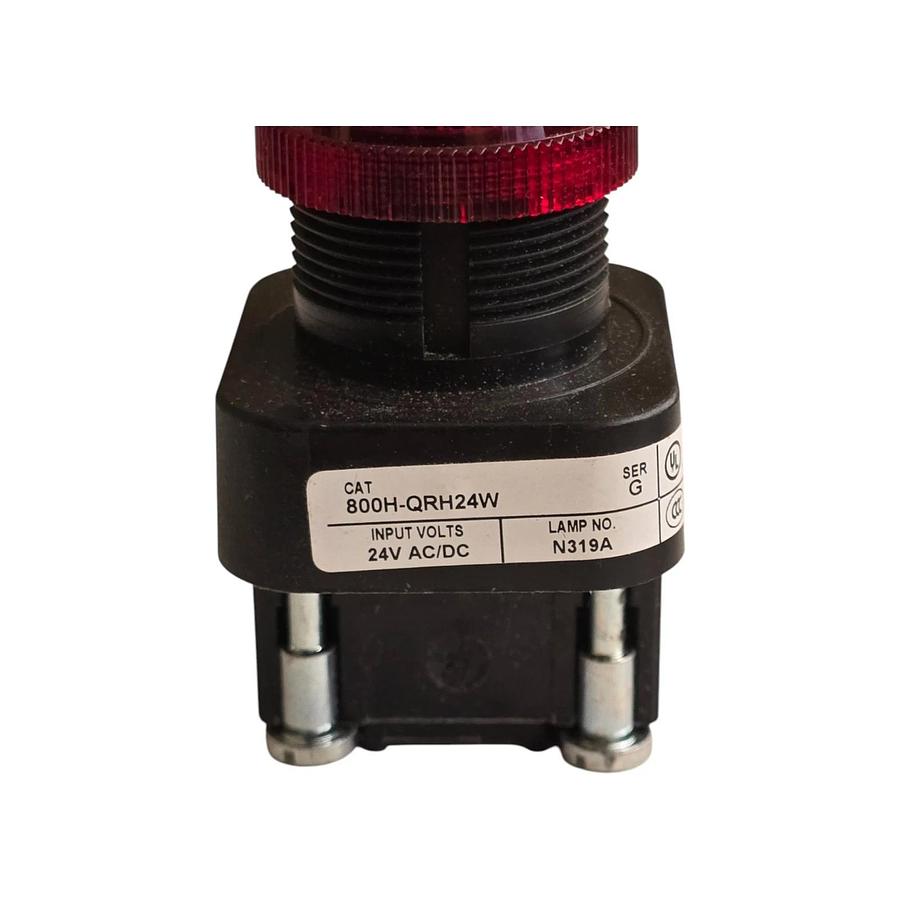 ALLEN BRADLEY 800H-QRH24W /G 30mm RED PILOT LIGHT 800H PUSH BUTTON NSNP (read)