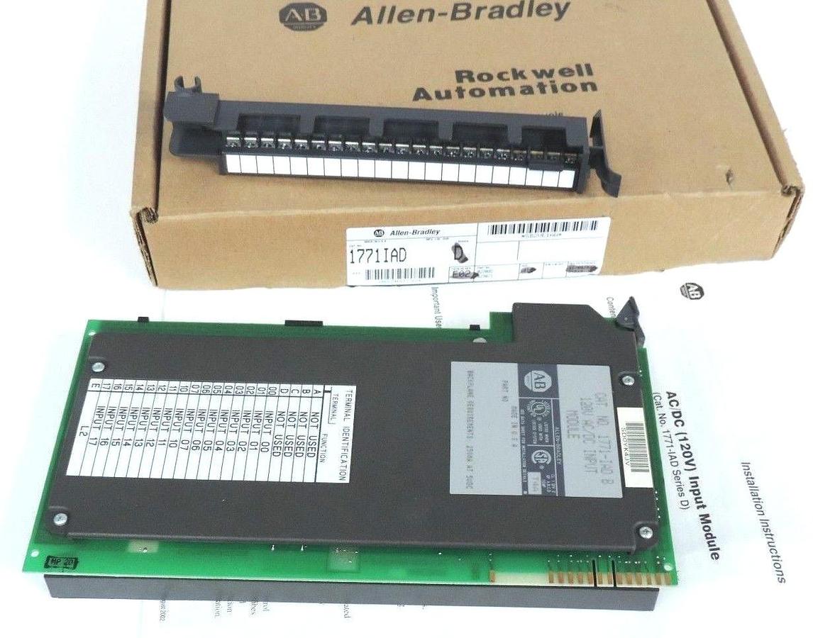 Used ALLEN BRADLEY 1771-IAD INPUT MODULE 1771IAD SER. B W/ 1771-WH WIRING ARM