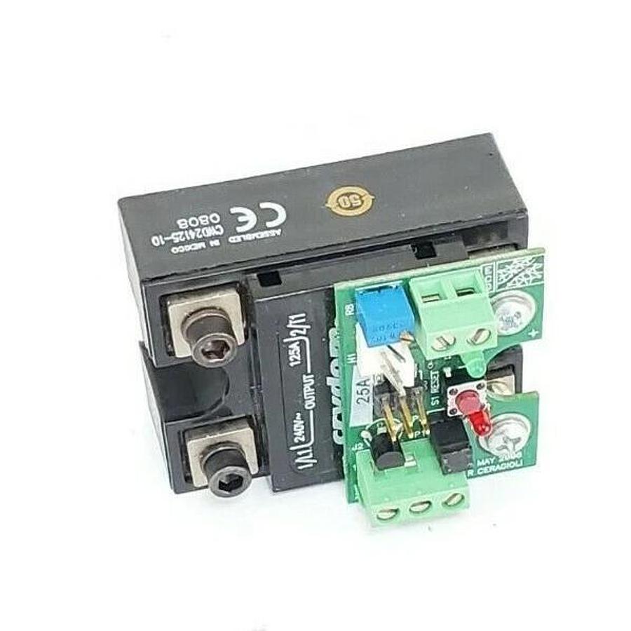 Used CRYDOM CWD24125-10 RELAY W/ ECD 25MW1-682-401C BOARD CWD2412510