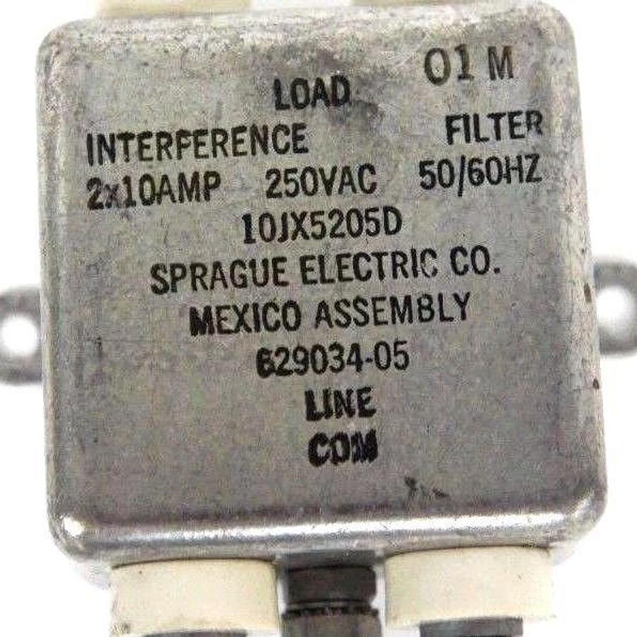 Used SPRAGUE ELECTRIC 10JX5205D INTERFERENCE FILTER 2X10AMP 250VAC 50/60HZ, 629034-05