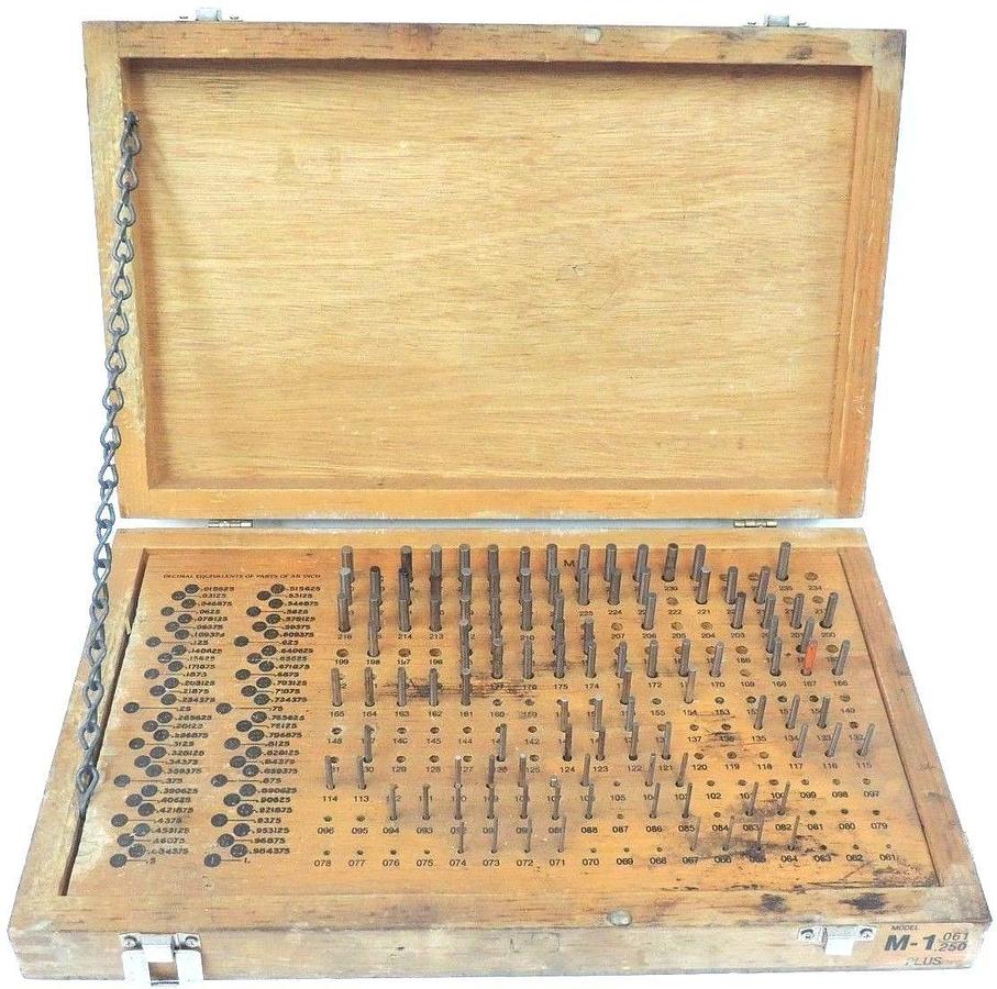 Used MEYER M-1 .061"-.250" PLUS PIN GAGE SET *IMCOMPLETE* APROXIMATELY 1/2 MISSING