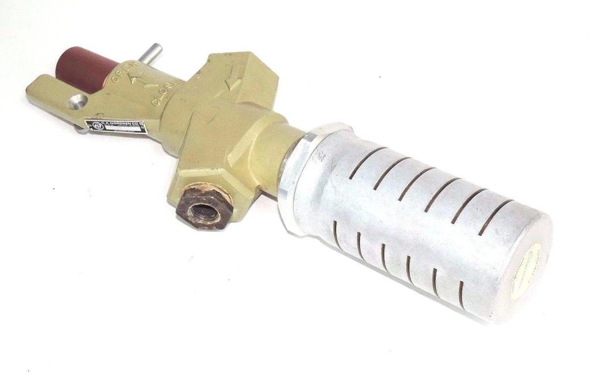 Used NORGREN C0014B POPPETT VALVE W/MUFFLER INLET 300 PSIG MAX. TEMP 175 °F THREAD 1"