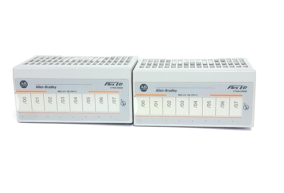 Used LOT OF 2 ALLEN BRADLEY 1794-OW8 SER. A FLEX 8 POINT DIGITAL OUTPUT MODULES
