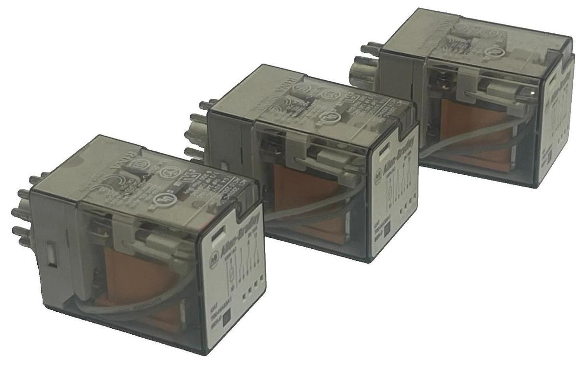 Used LOT OF 3 ALLEN-BRADLEY 700-HA33A1 SER. D CONTROL RELAY 3 N.O. 3 N.C.