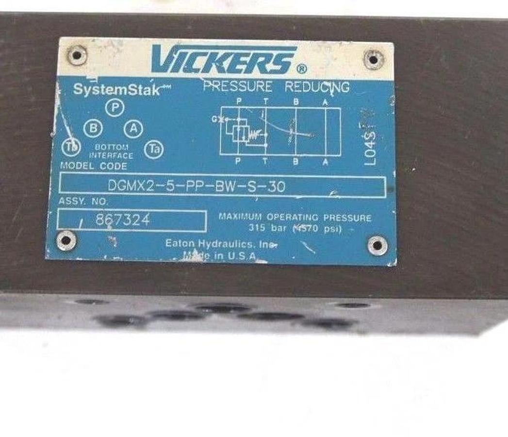 Used VICKERS DGMX2-5-PP-BW-S-30 SYSTEMSTAK PRESSURE REDUCING VALVE ASSY NO. 867324