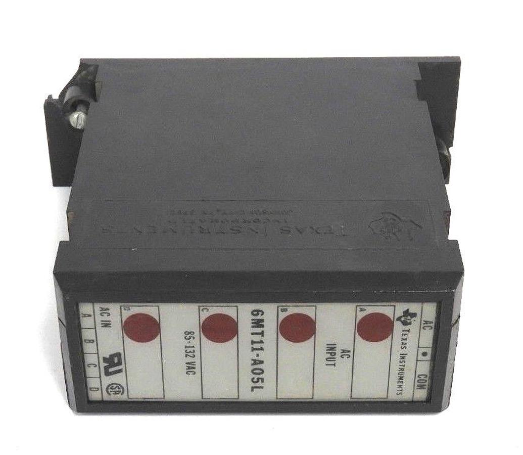 Used TEXAS INSTRUMENTS 6MT11-A05L INPUT MODULE 85-132VAC, 6MT11A05L, LIGHTLY DAMAGED