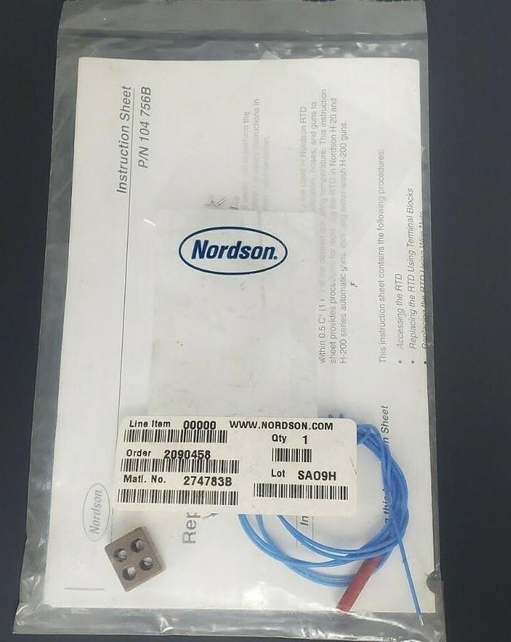Used NEW NORDSON 274783B KIT GUN RTD REPLACEMENT WIRE PROBE AND COMPONENTS
