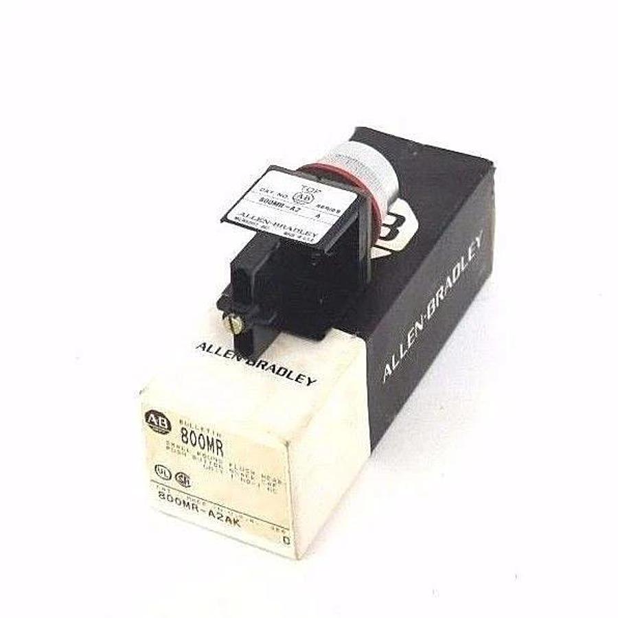 Used NIB ALLEN BRADLEY 800MR-A2AK SER. C PUSH BUTTON BLACK CAP FLUSH HEAD, 800MRA2AK