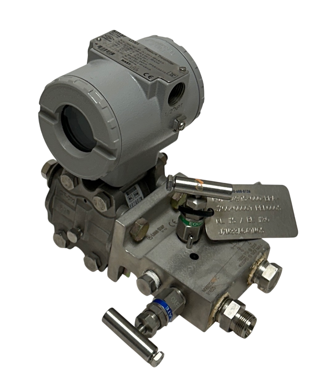 Used SMAR LD301 HART SMART PRESSURE TRANSMITTER 1/2'' W/ LONE STAR MANIFOLD ASSY USNP