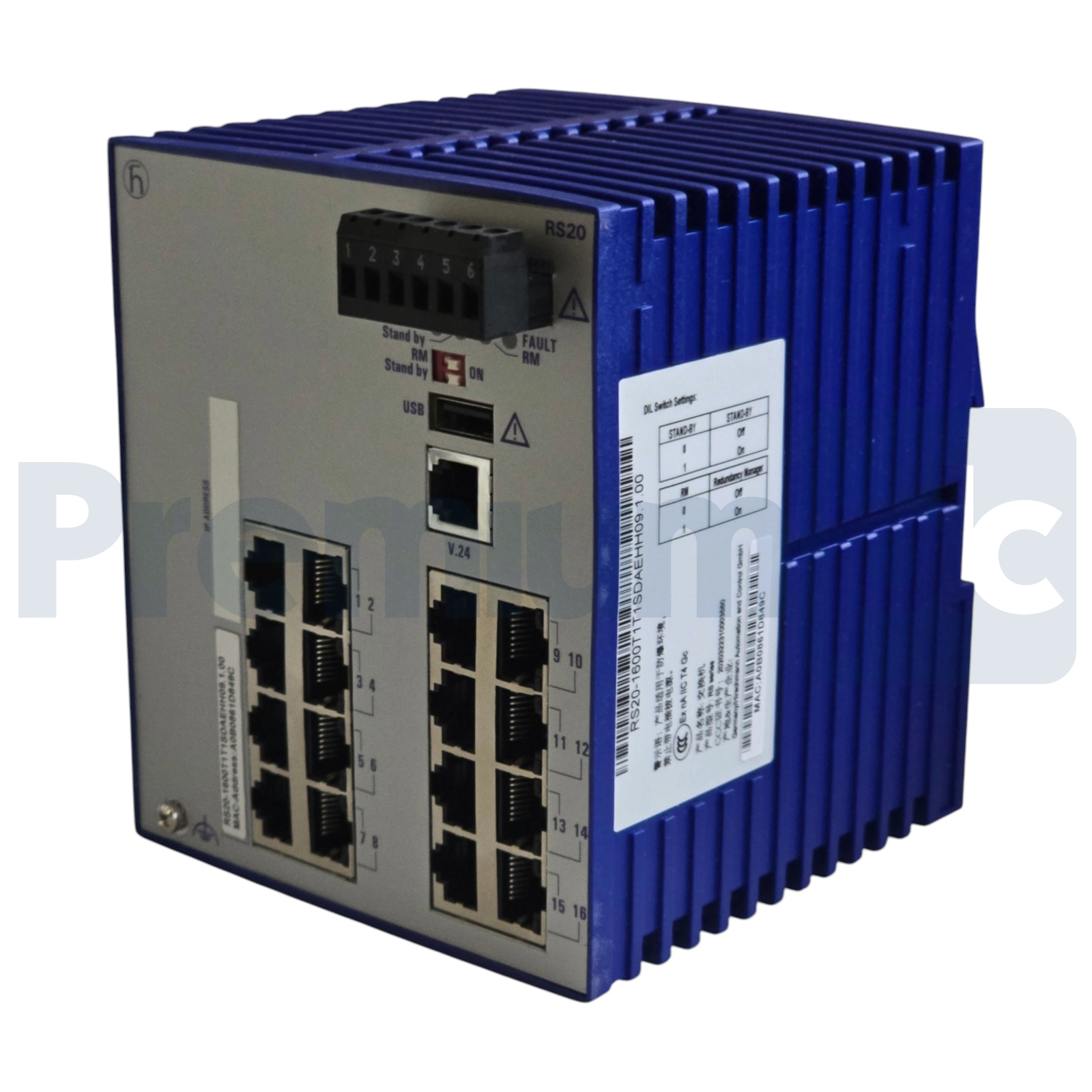 Hirschmann RS20-1600T1T1SDAE Managed 16-Port Ethernet Rail Switch 943434023 NSFS