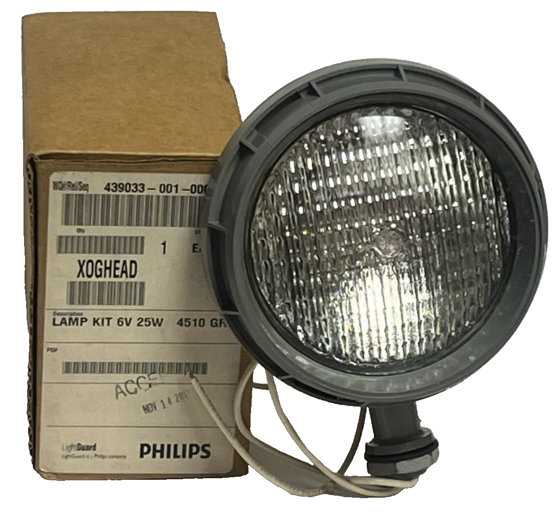 Used New Lightguard Philips XOG Head Lamp Kit 6V 25W 4510 Sealed Beam Emergency Light