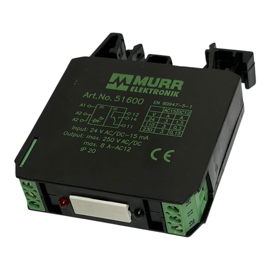 Murrelektronik 51600 Interface Relay Module 24V AC/DC 8A 250V DIN Rail - NSNP