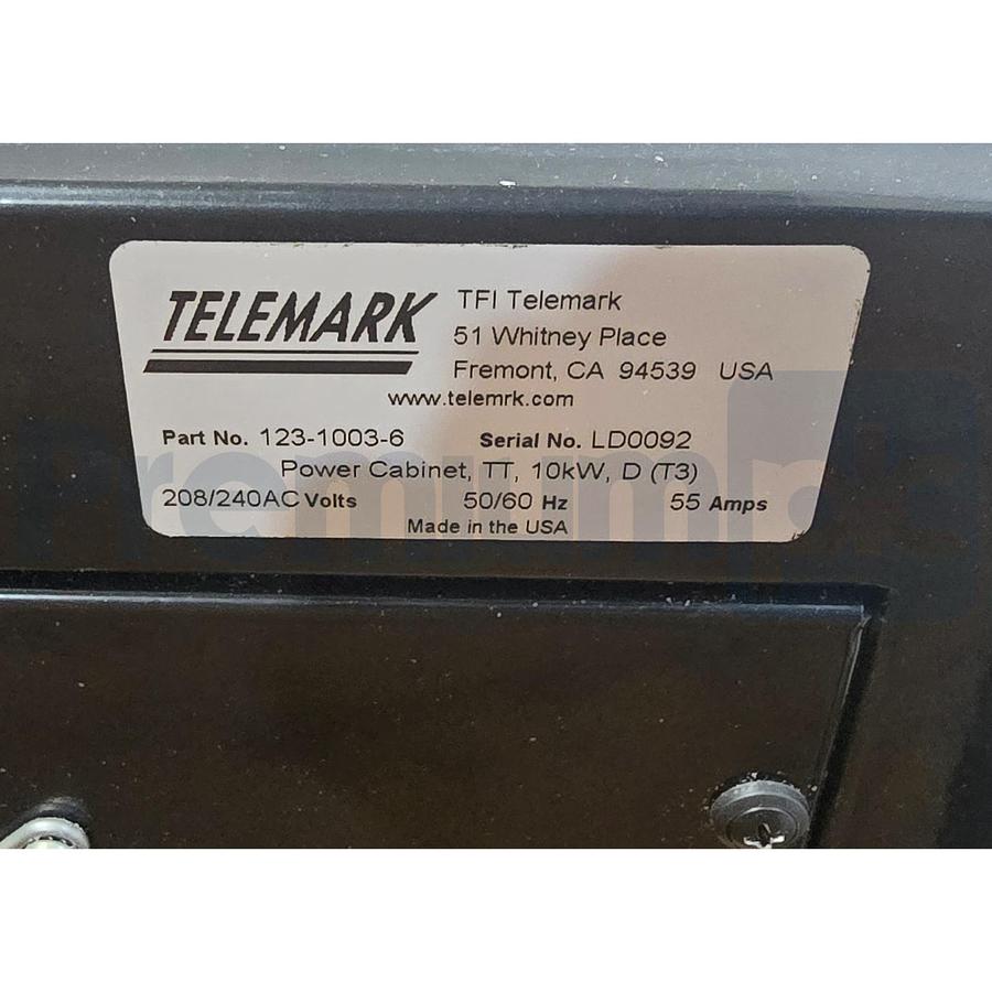 Used Telemark 123-1003-6 | TT-10 E-Beam Power Supply Cabinet 10kW w/123-1009-1 Module