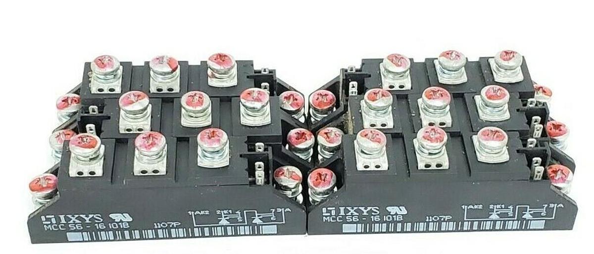 Used LOT OF 6 IXYS MCC56-16IO1B THYRISTOR MODULES 1700/1600V MCC5616IO1B