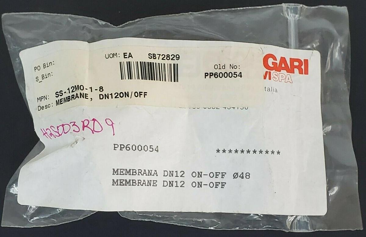 Used NEW FEDEGARI AUTOCLAVE SPA PP600054 MEMBRANA DN12 ON-OFF