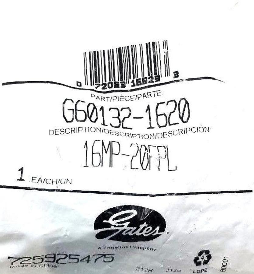 Used NEW GATES G60132-1620 ADAPTER G601321620, 16MP-20FPL