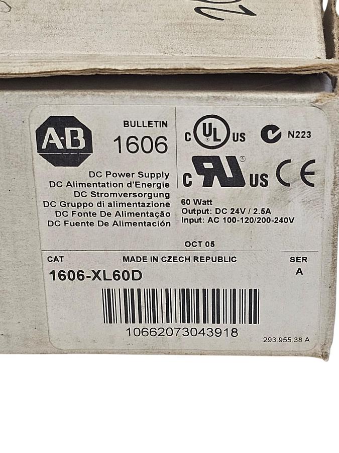 Used NIB ALLEN BRADLEY 1606-XL60D DC POWER SUPPLY 1606XL60D SER. A