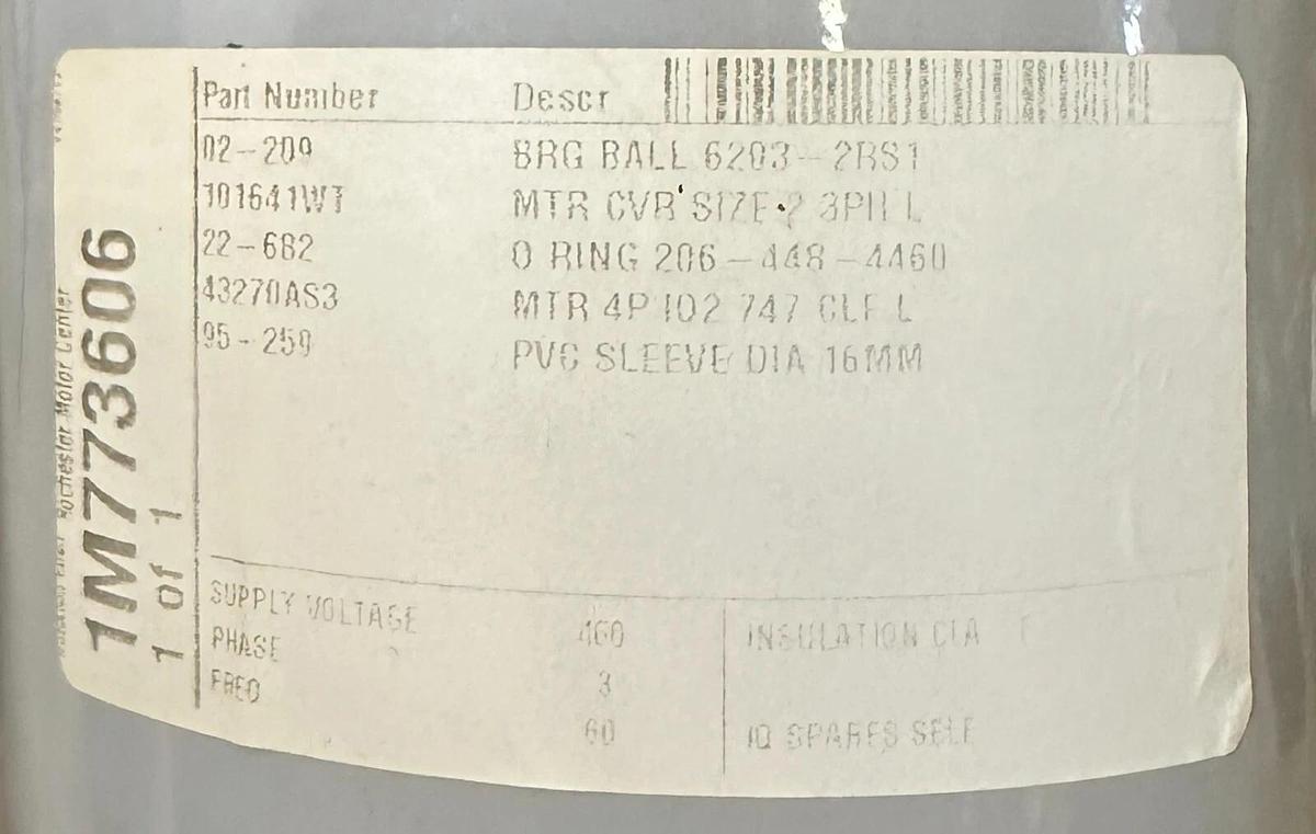 NEW ROTORK IQ3 MOD5A 3-PHASE MOTOR ASSEMBLY IQ20 IQ25 460V 101641WT 1M773606
