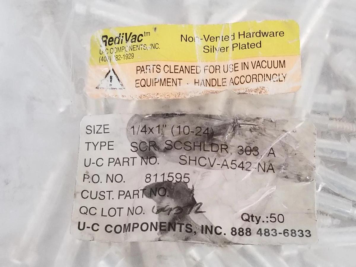 Used BAG OF 50 NEW REDIVAC SHCV-A542-NA SILVER PLATED NON VENTED 1/4x1'' SCSHLDR