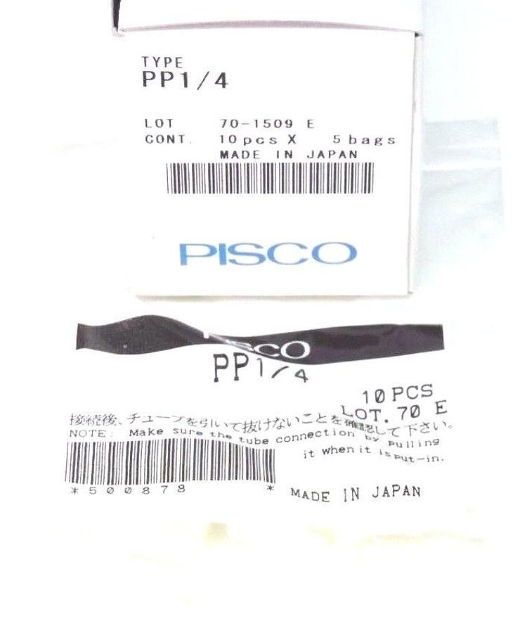 Used LOT OF 50 NIB PISCO PP1/4 FITTINGS 1/4'', 70-1509 E, PP14