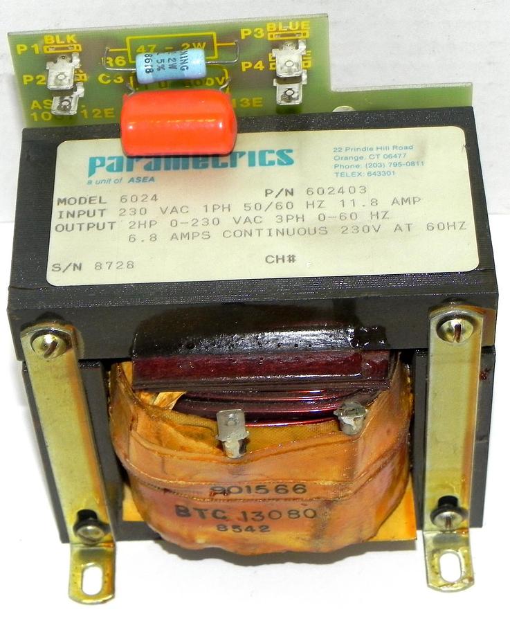 Used PARAMETRICS MODEL 6024 TRANSFORMER P/N: 602403