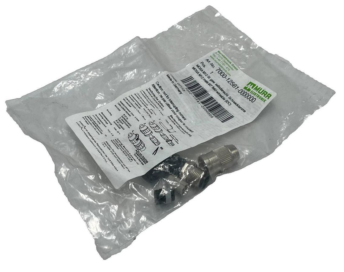 (3) Murr Elecktronik 7000-12561-0000000 M12 Cordset Male Straight 4Pin 5m Cable