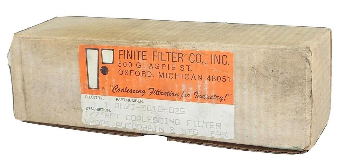 NEW PARKER QH2J-6C10-025 FINITE FILTER CO. 1/2" NPT COALESCING FILTER
