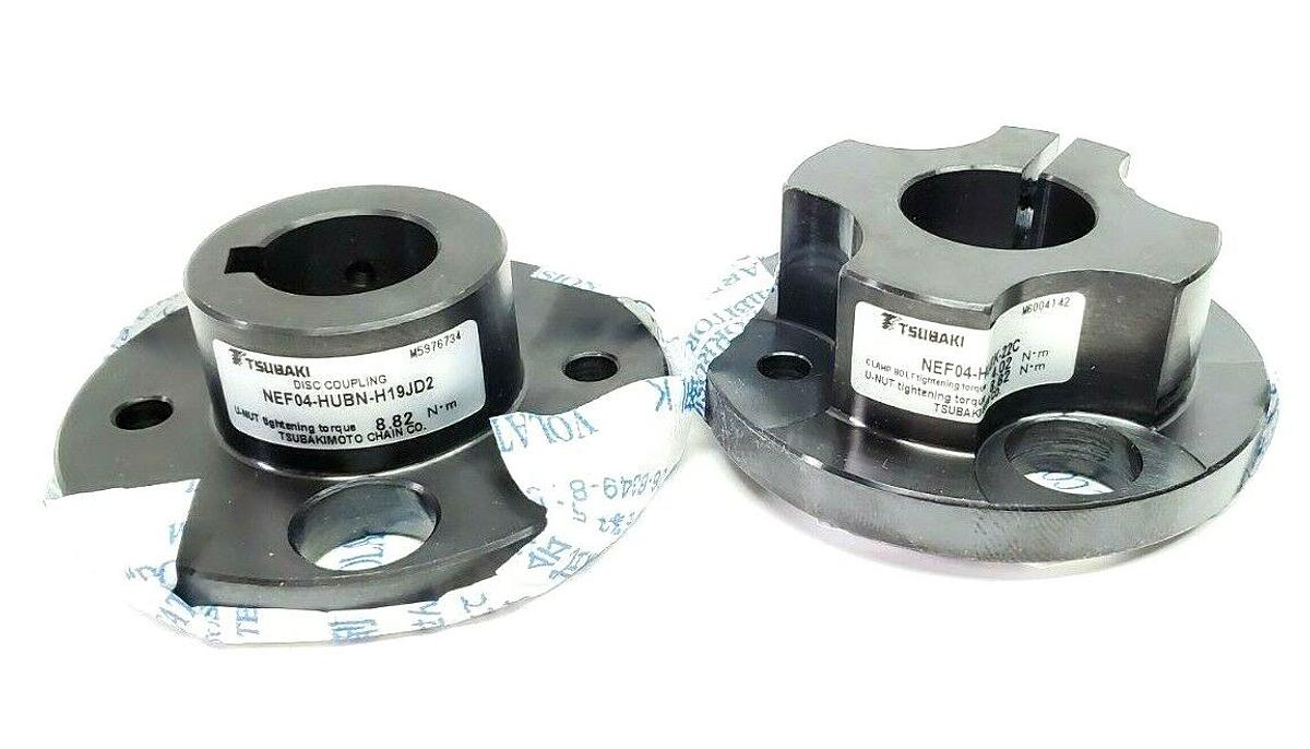 Used NEW TSUBAKI NEF04-HUBN-H19JD2 / NEF04-HUBK-22C DISC COUPLINGS NEF04