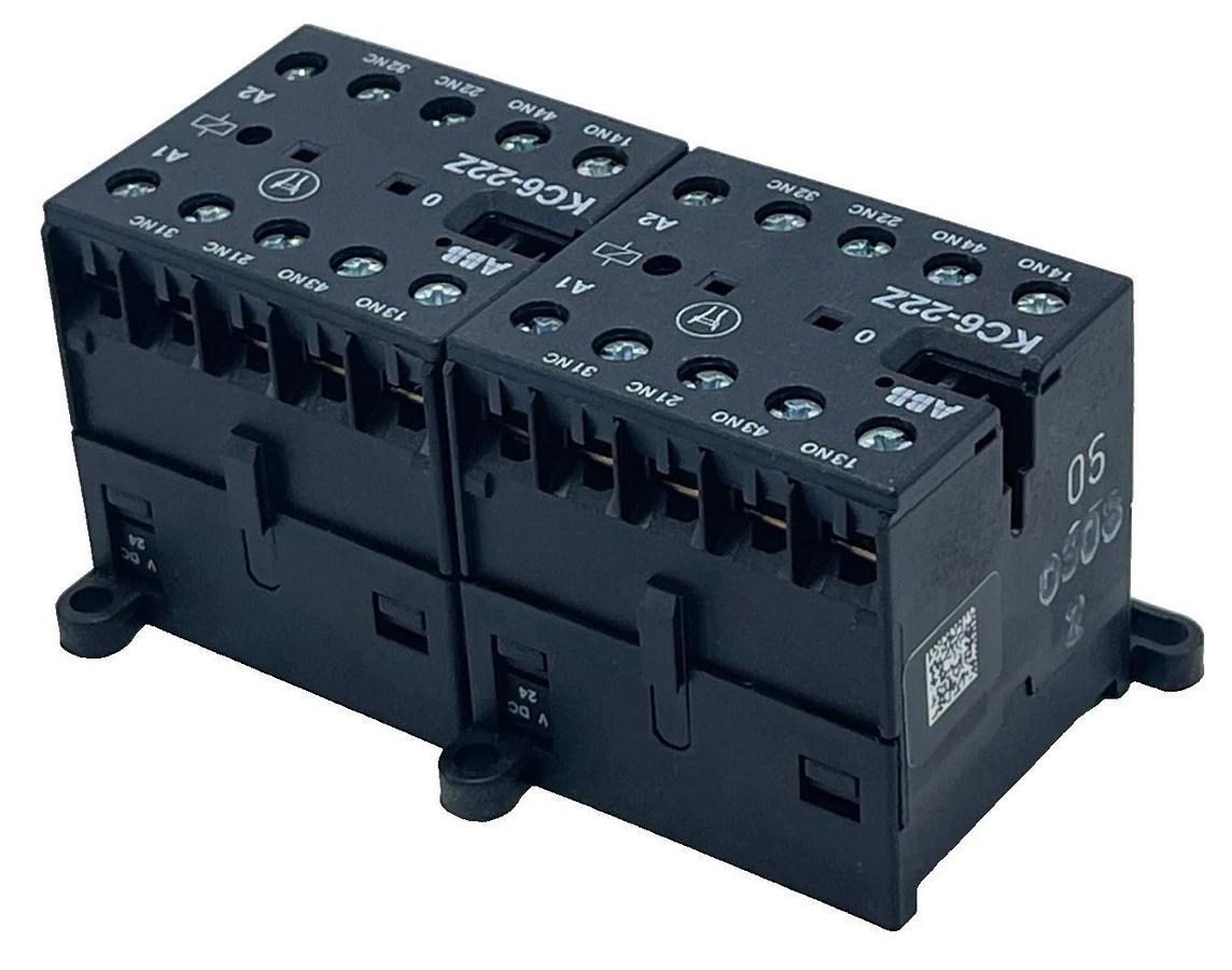 Lot of 2 ABB KC6-22Z Mini Contactor Relays | 24V DC | 2NO + 2NC | GJH1213001R022