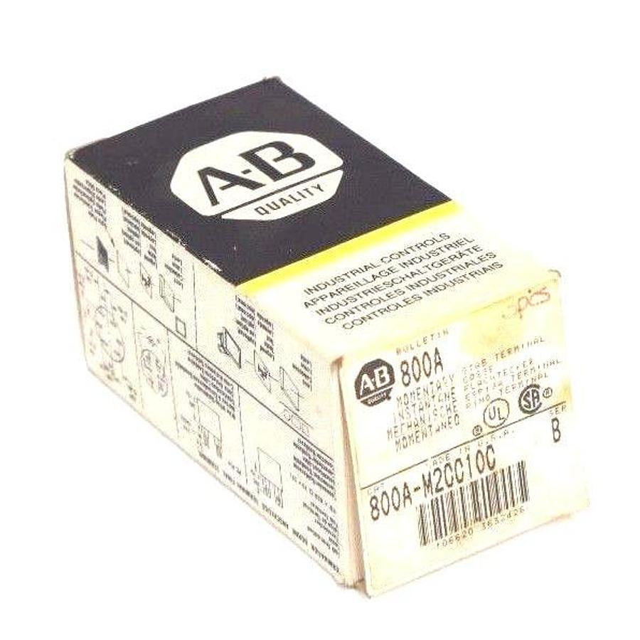 Used NIB ALLEN BRADLEY 800A-M2CC10C MOMENTARY STAB TERMINAL 800AM2CC10C, SER. B