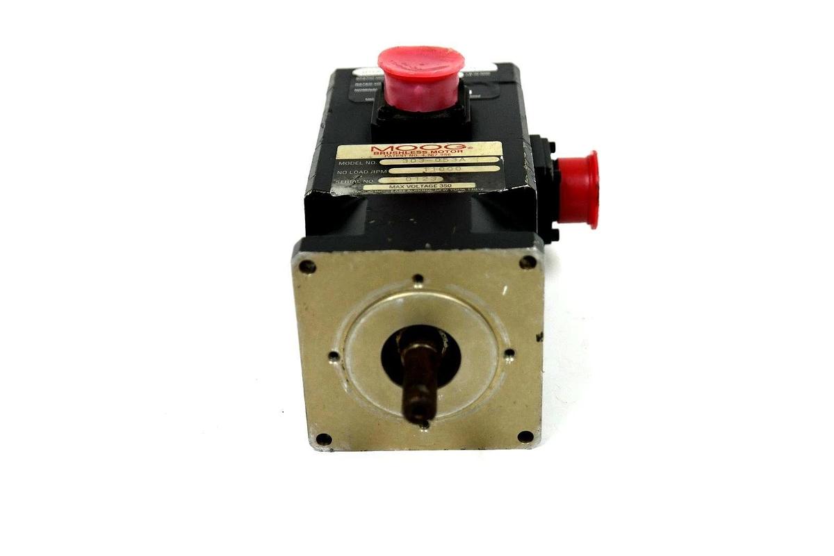 Used MOOG 303-053A SERVO MOTOR 11000 RPM 303053A WITH 24 VDC .33A BRAKE