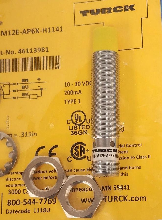 Used NEW TURCK NI8-M12E-AP6X-H1141 SENSOR 10-30VDC IDENT-NO. 46113981