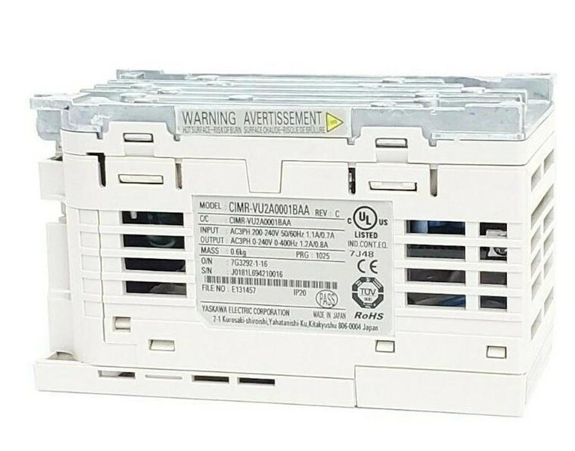 Used NIB YASKAWA CIMR-VU2A0001BAA AC DRIVE REV. C 200V 3PH 1.2A/0.8A CIMRVU2A0001BAA