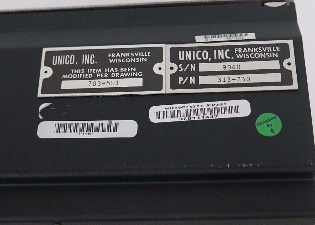 Used REPAIRED UNICO 703-591 RACK 703591, 313-730, 0639-WWW8