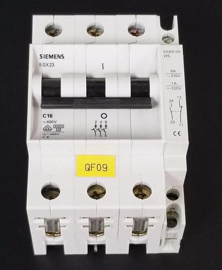 Used SIEMENS 5SX23 C16 CIRCUIT BREAKER 480V AC MAX 5SX2