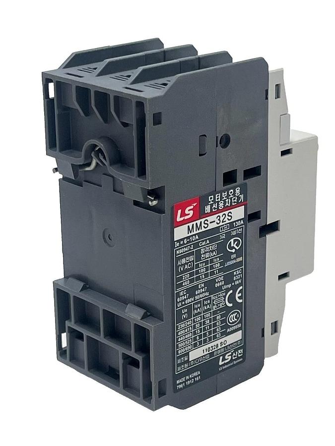 (2) LS Electric MMS-32S-10A Manual Motor Starter Protector 6A to 10A 3-Pole NSMP
