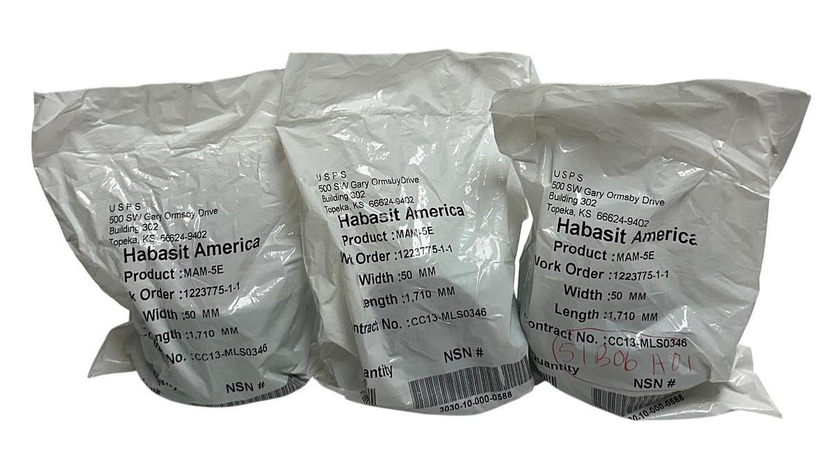 Used 3 HABASIT AMERICA MAM-5E / MAM5E CONVEYOR BELTS W: 50mm L: 1,710mm OEM NSFS