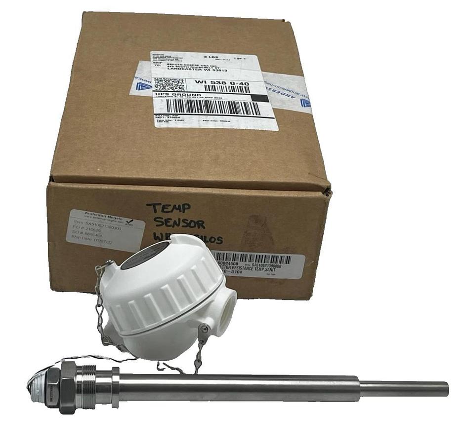 Anderson SA510621390000 Sanitary RTD Temp. Sensor 100 Ohm 9.13" Projectile Well