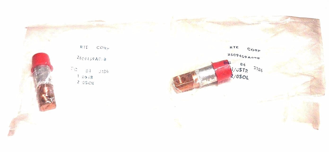 Used LOT OF 2 NEW RTE CORP 2609459A05B TERMINAL CONNECTORS DC 84 3186, 1/0STR, 2/0SOL