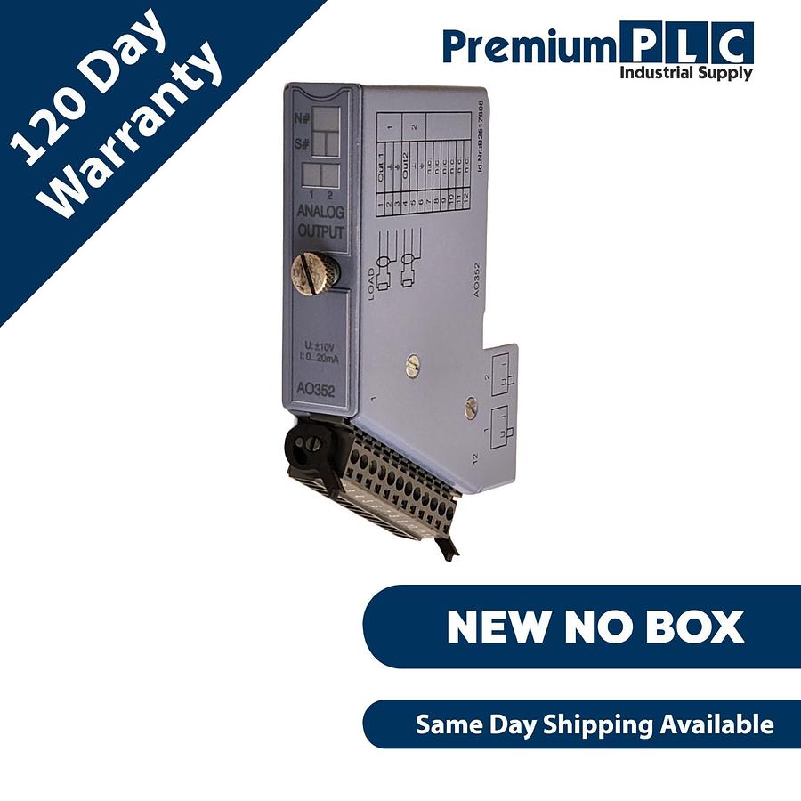 Used NEW B&R 7AO352.70 REV. C0 2003 ANALOG OUTPUT MODULE 2-OUTPUTS W/TB712 TERM.BLOCK