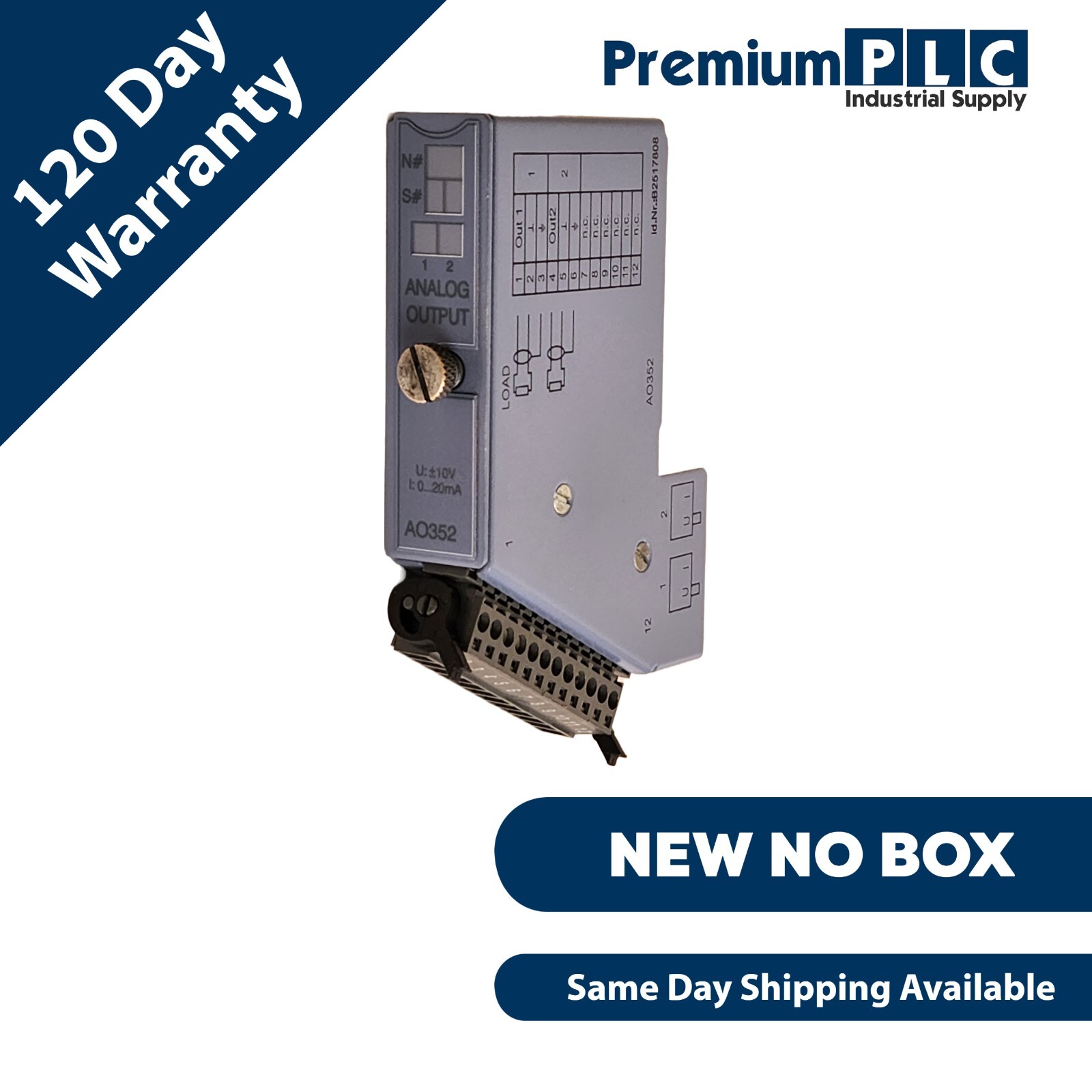 Used NEW B&R 7AO352.70 REV. C0 2003 ANALOG OUTPUT MODULE 2-OUTPUTS W/TB712 TERM.BLOCK