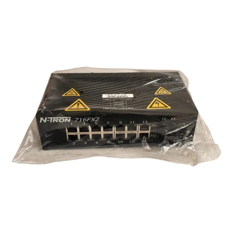 Red Lion | N-Tron 716FX2-ST Managed Ethernet Switch 14 RJ45 2 ST Fiber NSMP