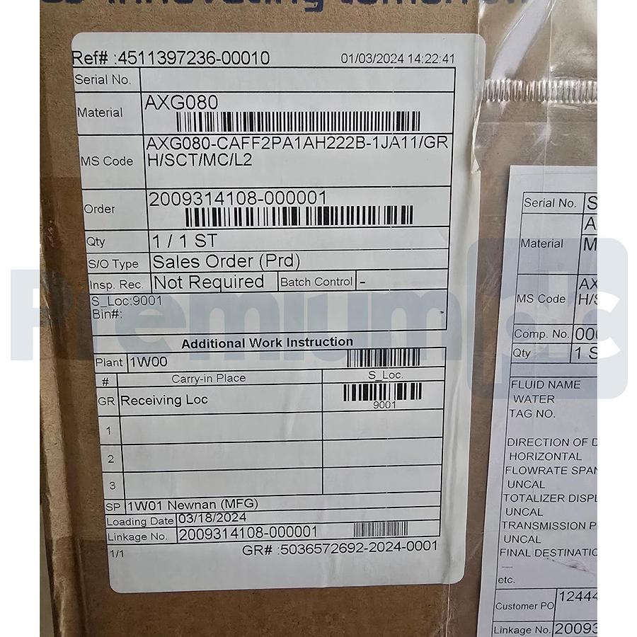 Yokogawa ADMAG AGX Magnetic Flowmeter AXG080-CAFF2PA1AH222B-1JA11/GRH/SCT/MC/L2