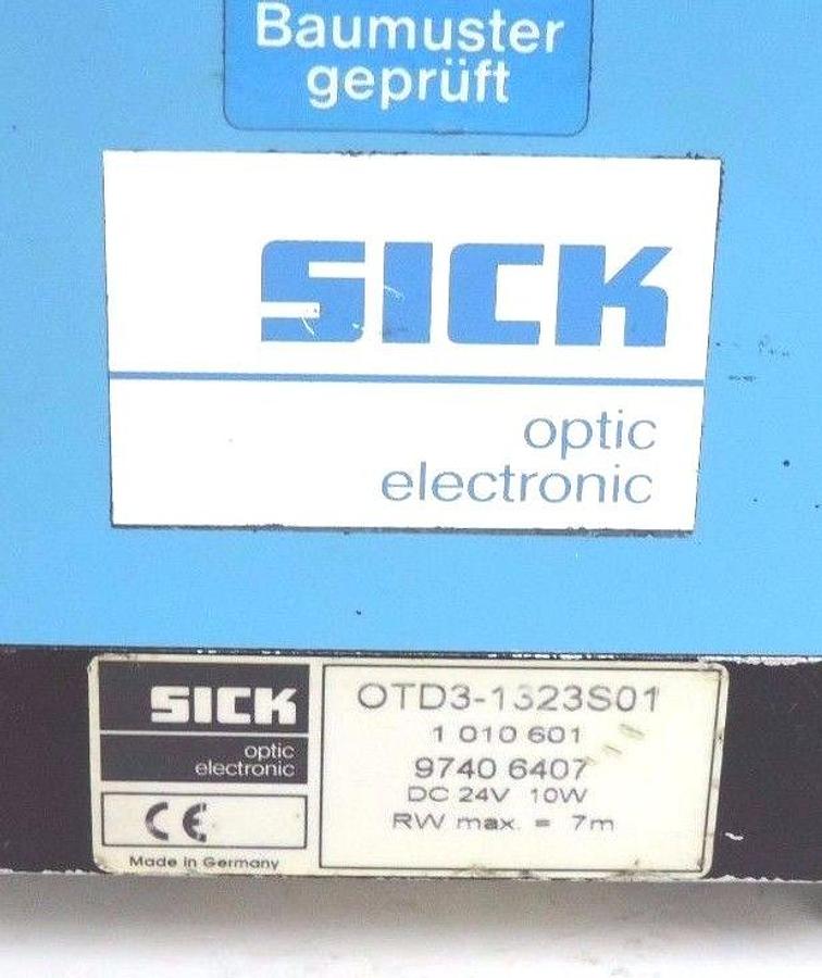 Used SICK OPTIC OTD3-1323S01 OPTOTRAP SENSOR 9740 6407, 10W, 24V, OTD31323S01