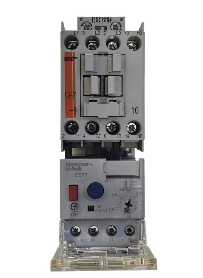 Used SPRECHER+SCHUH CA7-9-10 SER. A CONTACTOR WITH CEP7-EECB SER. B OVERLOAD RELAY